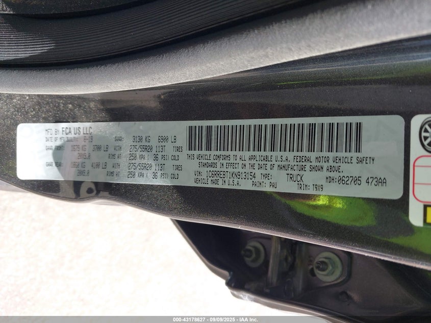 2019 RAM 1500 BIG HORN/LONE STAR  4X2 6'4 BOX - 1C6RREBT1KN913154