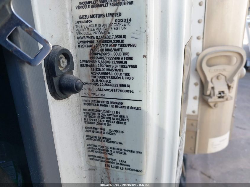 2015 Isuzu Dsl Reg At VIN: JALE5W168F7900091 Lot: 43178769