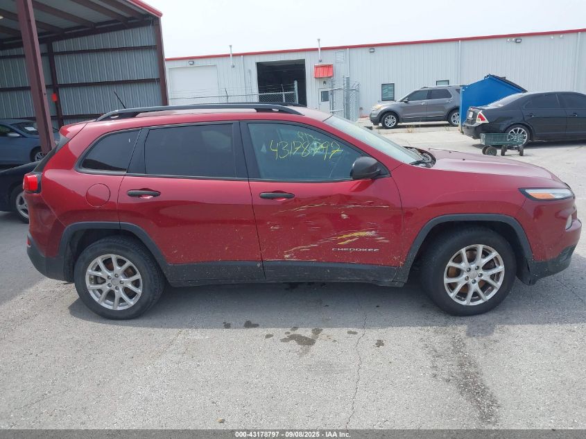 2016 Jeep Cherokee Sport VIN: 1C4PJLAB6GW362807 Lot: 43178797