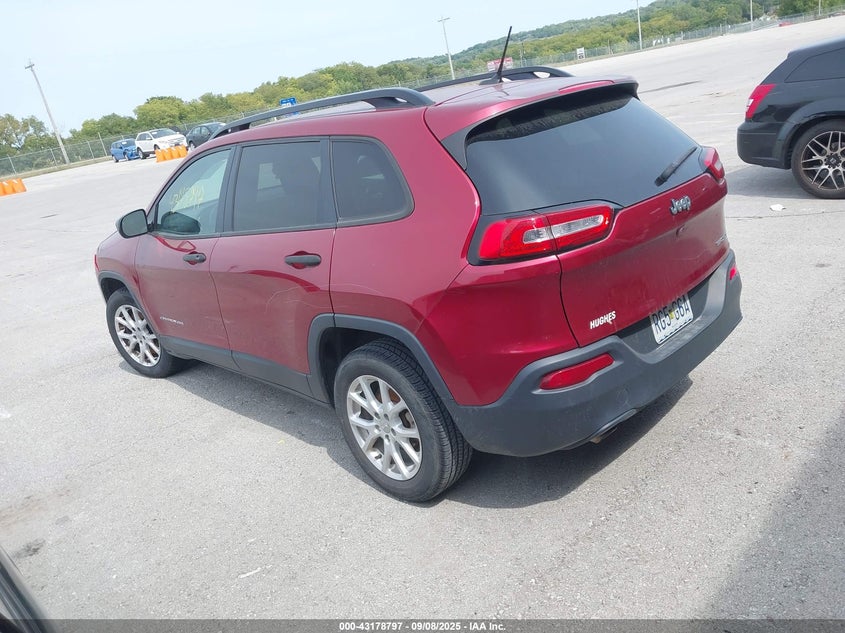 Vin: 1c4pjlab6gw362807, lot: 43673213, jeep cherokee sport 20163