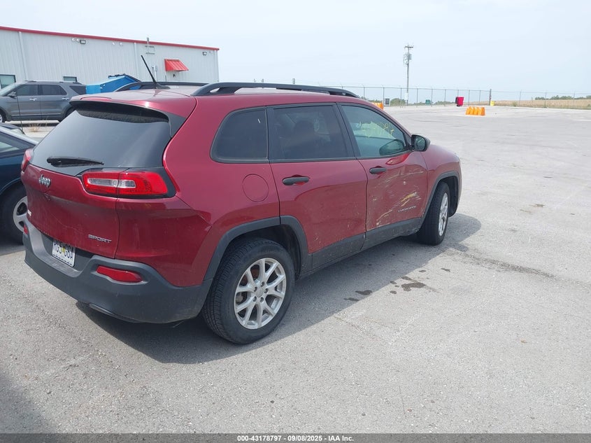 Vin: 1c4pjlab6gw362807, lot: 43673213, jeep cherokee sport 20164
