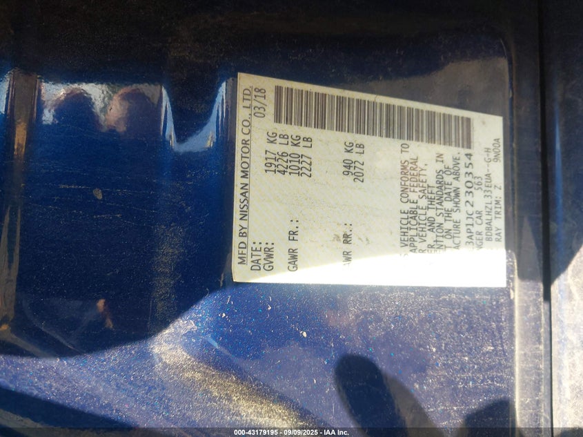 2018 NISSAN ALTIMA 2.5/S/SV/SL/SR - 1N4AL3AP1JC230354