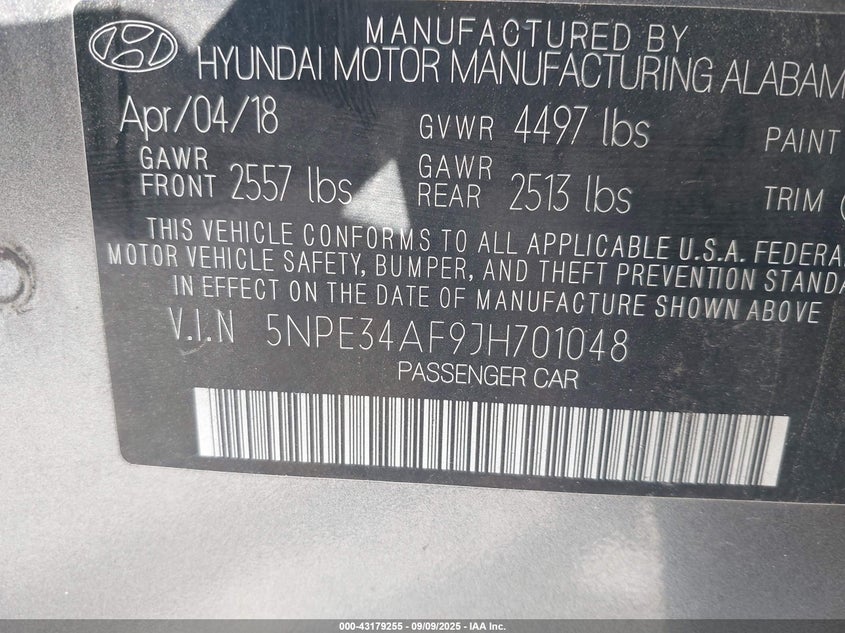 2018 HYUNDAI SONATA SPORT+ - 5NPE34AF9JH701048