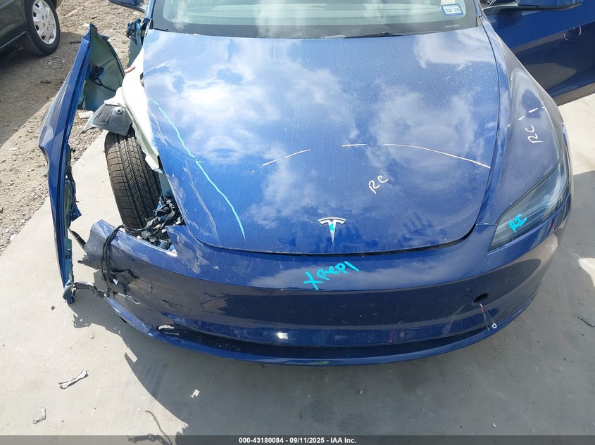 2025 Tesla Model 3 Long Range Rear-Wheel Drive VIN: 5YJ3E1EA2SF953982 Lot: 43180084