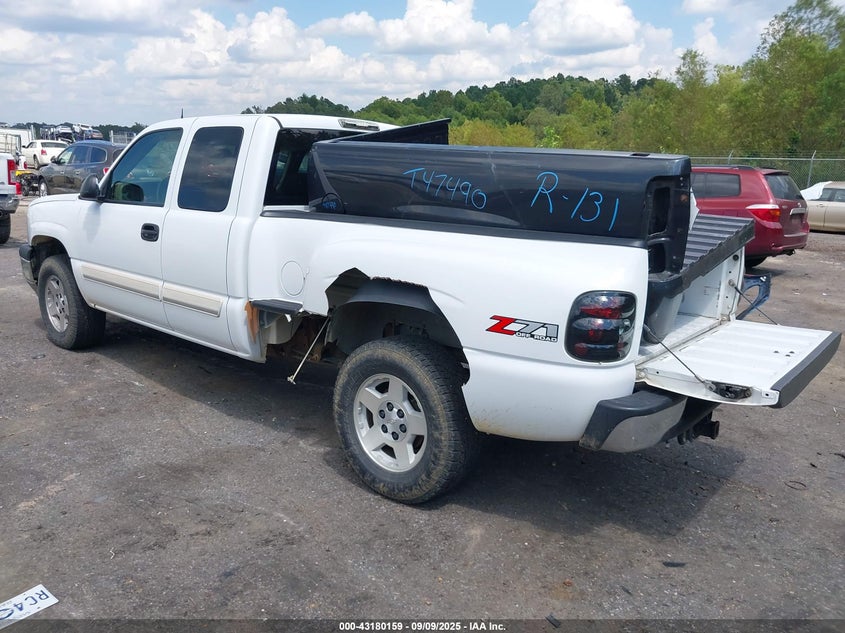 2005 Chevrolet Silverado 1500 Z71 white truck gasoline 1GCEK19B65Z292976 photo #4