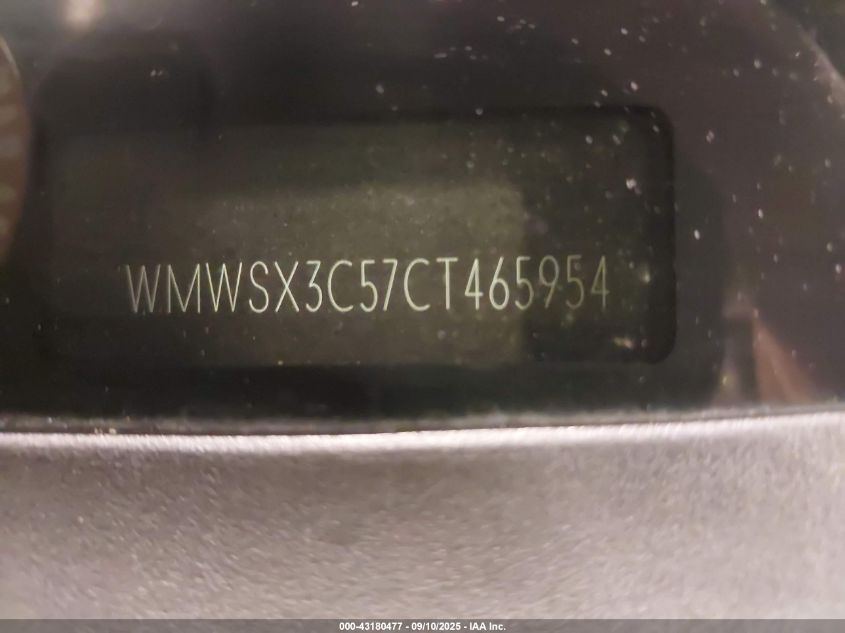 2012 Mini Cooper S VIN: WMWSX3C57CT465954 Lot: 43180477