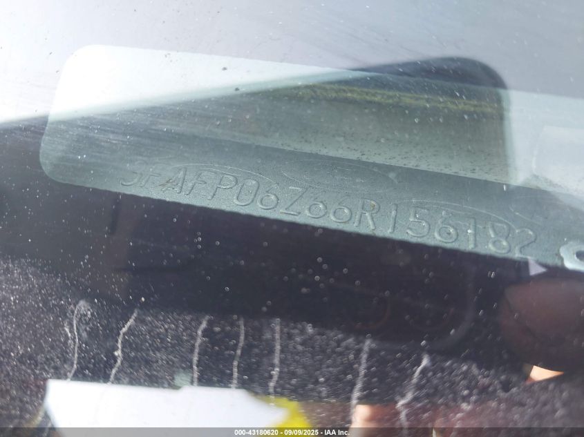 2006 Ford Fusion S VIN: 3FAFP06Z66R156182 Lot: 43180620