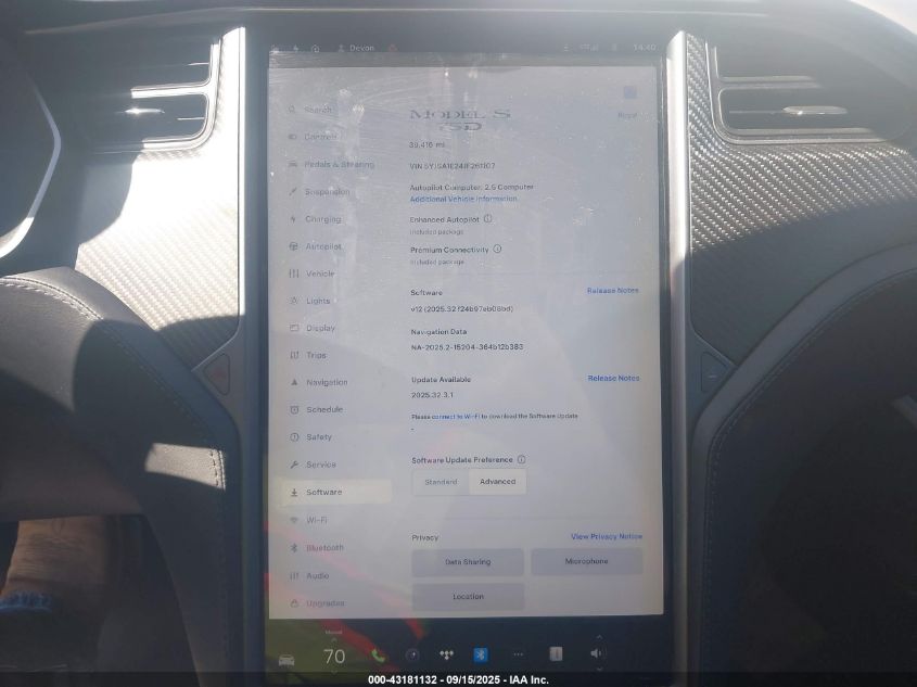 2018 Tesla Model S 100D/75D/P100D VIN: 5YJSA1E24JF261107 Lot: 43181132