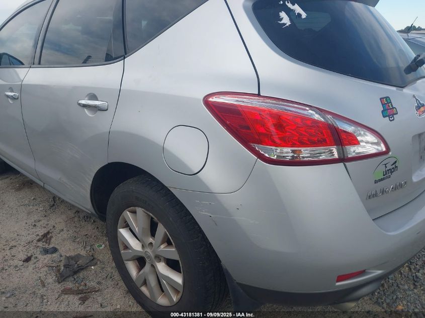 2012 Nissan Murano Sl VIN: JN8AZ1MU6CW102647 Lot: 43181381