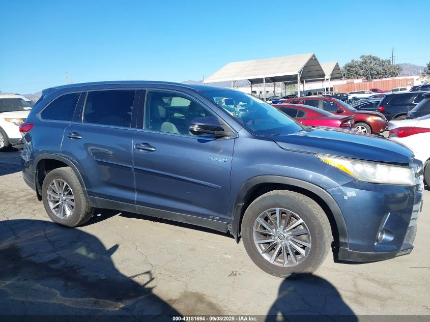 2019 Toyota Highlander Hybrid Xle VIN: 5TDJGRFH9KS053572 Lot: 43181694