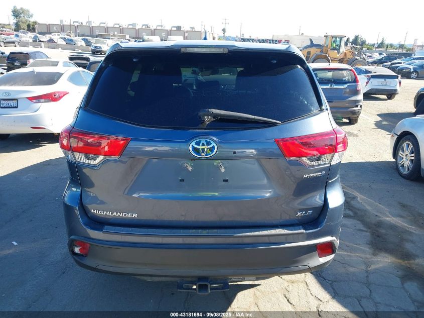 2019 Toyota Highlander Hybrid Xle VIN: 5TDJGRFH9KS053572 Lot: 43181694
