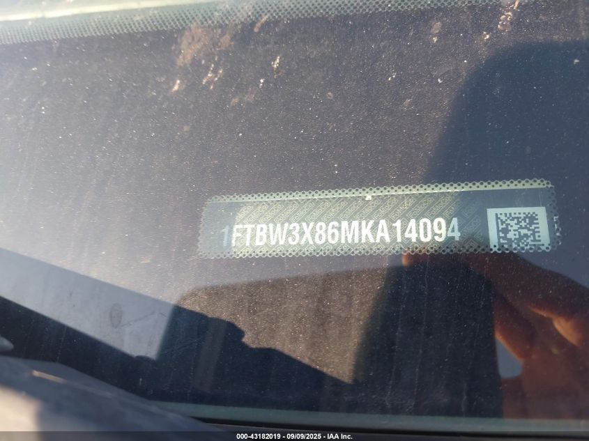 2021 Ford Transit-350 Cargo Van VIN: 1FTBW3X86MKA14094 Lot: 43182019