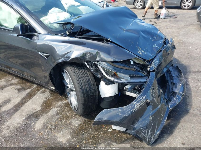 2025 Tesla Model 3 Long Range Rear-Wheel Drive VIN: 5YJ3E1EAXSF925329 Lot: 43182173