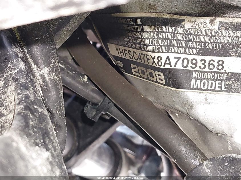 2008 Honda Gl1800 VIN: 1HFSC47FX8A709368 Lot: 43183334