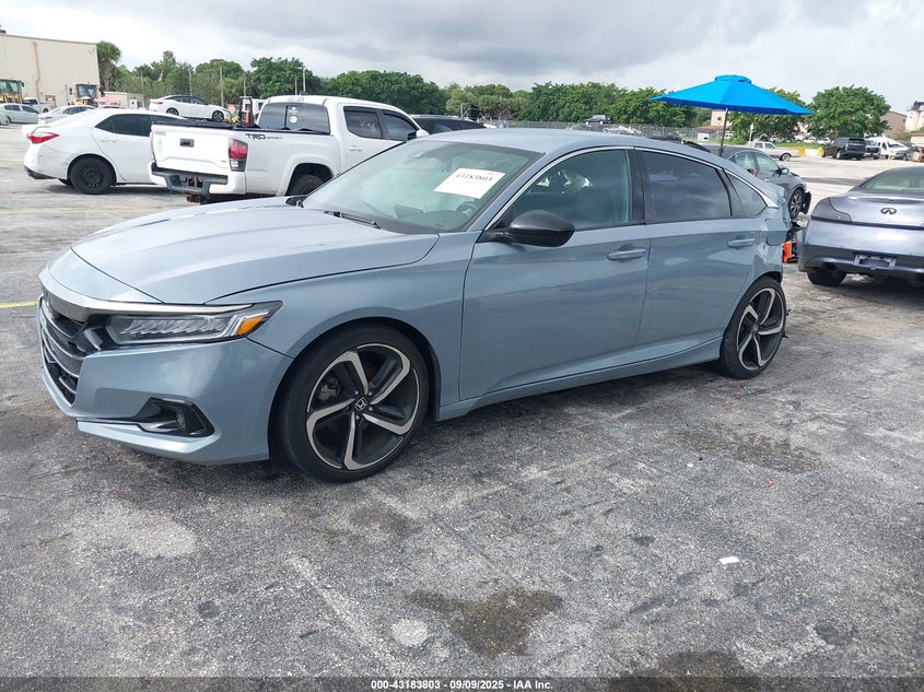 2021 Honda Accord Sport silver sedan gasoline 1HGCV1F30MA036648 photo #3