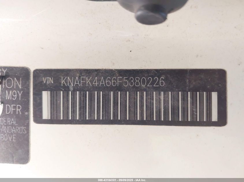2015 Kia Forte Lx VIN: KNAFK4A66F5380226 Lot: 43184101