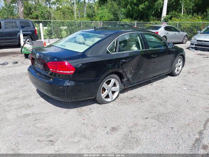 2013 VOLKSWAGEN PASSAT 2.5L SE 1VWBH7A38DC150345