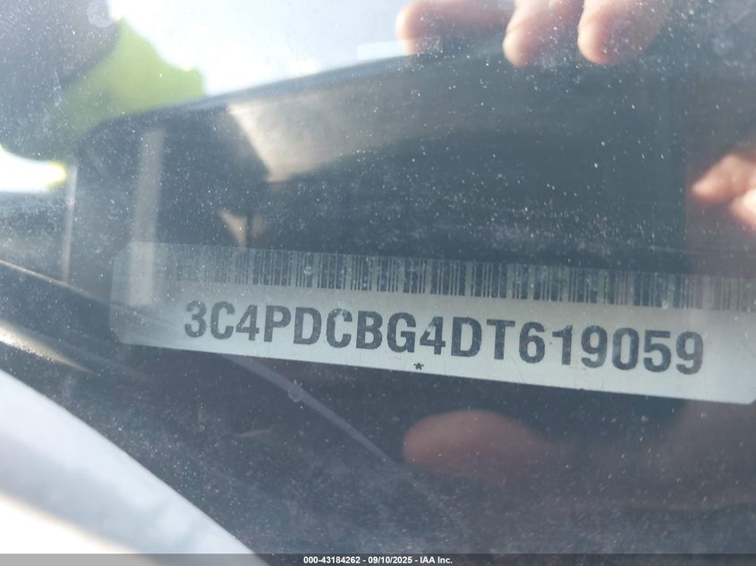 2013 Dodge Journey Sxt VIN: 3C4PDCBG4DT619059 Lot: 43184262