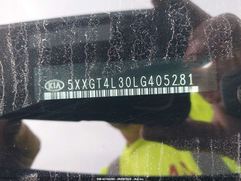2020 Kia Optima S VIN: 5XXGT4L30LG405281 Lot: 43184390