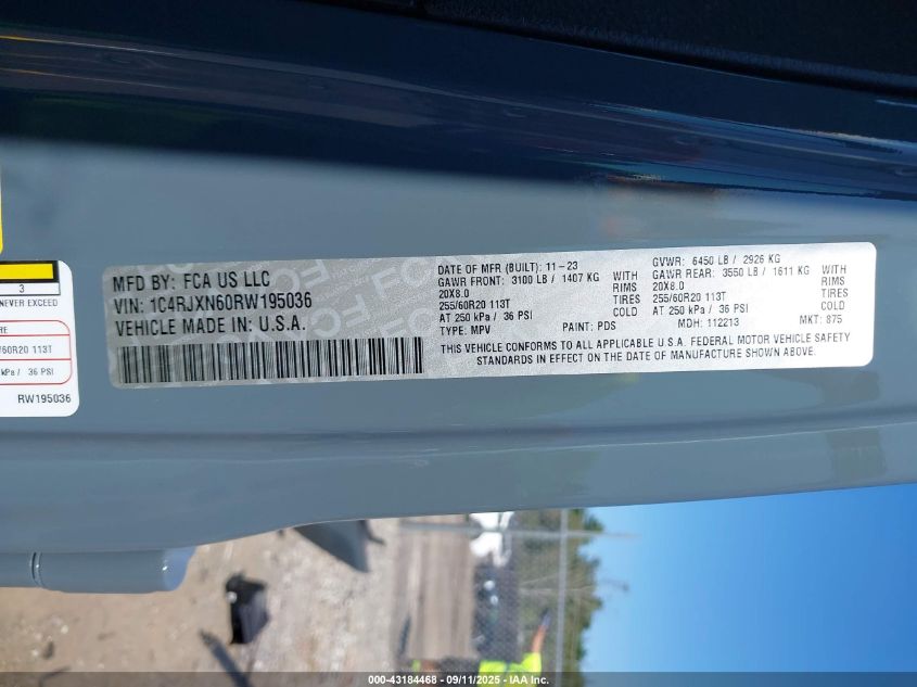 2024 Jeep Wrangler 4Xe Sport S 4Xe VIN: 1C4RJXN60RW195036 Lot: 43184468