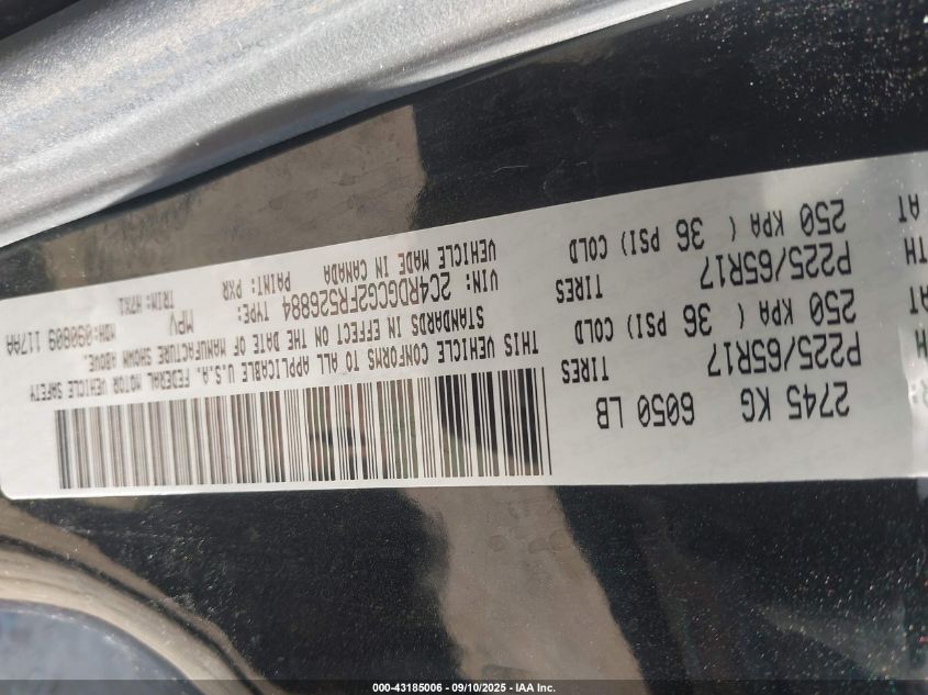 2015 Dodge Grand Caravan Sxt VIN: 2C4RDGCG2FR526884 Lot: 43185006