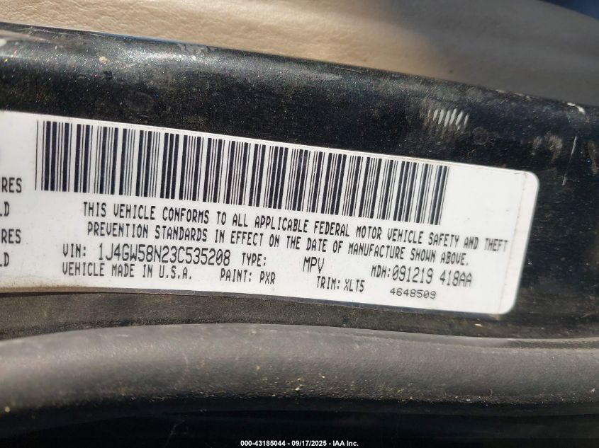 2003 Jeep Grand Cherokee Limited VIN: 1J4GW58N23C535208 Lot: 43185044