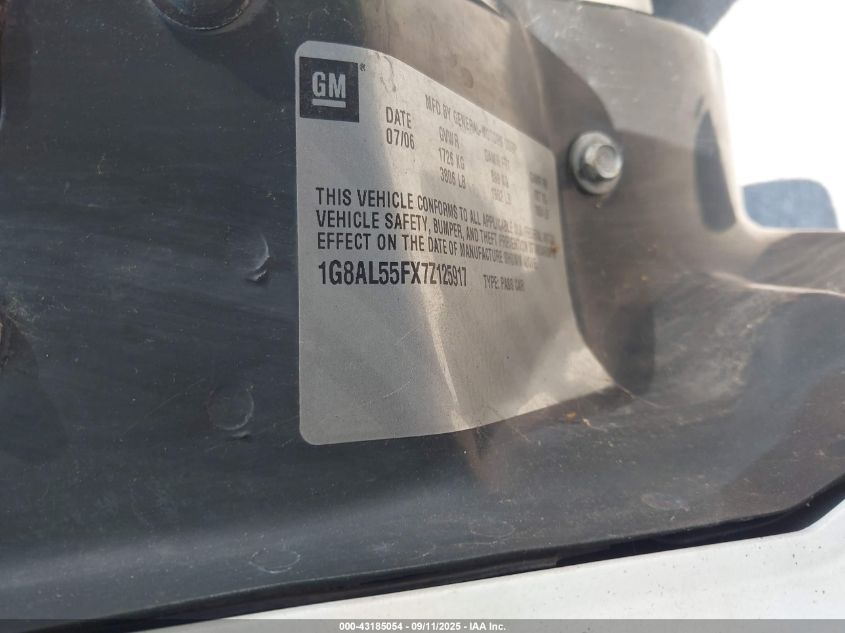 2007 Saturn Ion 3 VIN: 1G8AL55FX7Z125917 Lot: 43185054