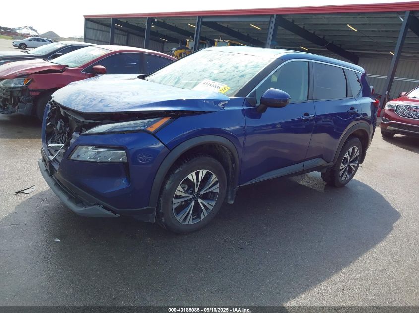 2022 Nissan Rogue Sv Intelligent Awd blue other gasoline 5N1BT3BB2NC689783 photo #3