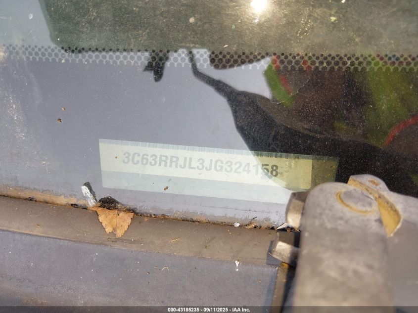 2018 Ram 3500 Laramie 4X4 8' Box VIN: 3C63RRJL3JG324158 Lot: 43185235