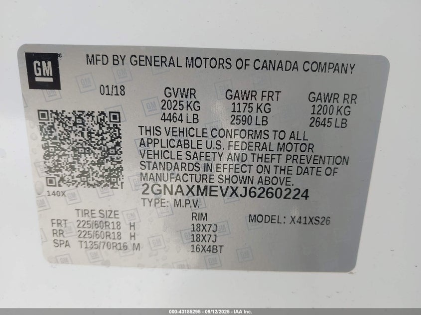 2018 CHEVROLET EQUINOX PREMIER - 2GNAXMEVXJ6260224