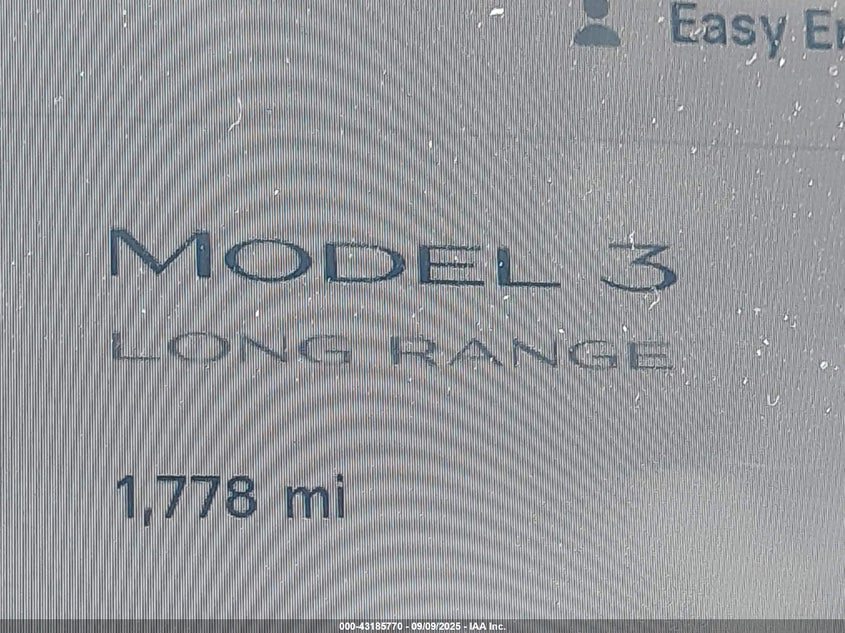 2025 Tesla Model 3 Long Range Rear-Wheel Drive VIN: 5YJ3E1EA0SF041609 Lot: 43185770