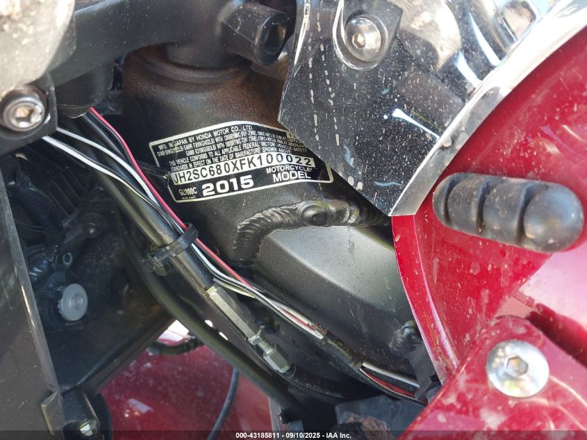 2015 Honda Gl1800 C VIN: JH2SC680XFK100022 Lot: 43185811