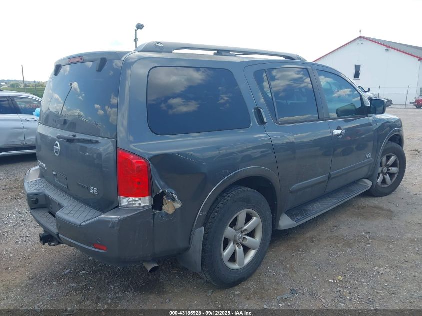 2008 Nissan Armada Se VIN: 5N1BA08D38N632658 Lot: 43185928
