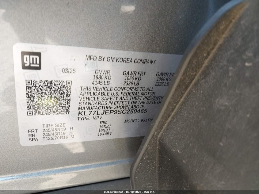 2025 CHEVROLET TRAX FWD 2RS - KL77LJEP9SC250465