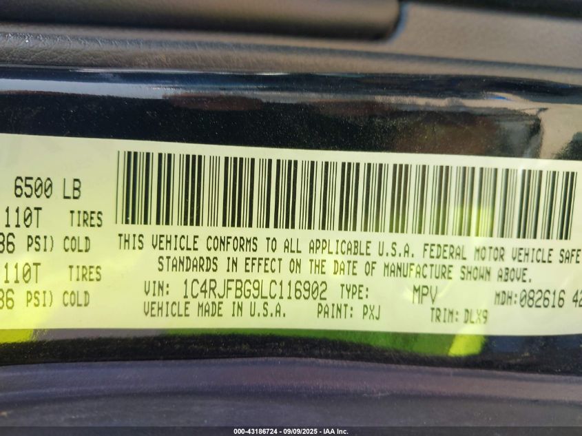 2020 Jeep Grand Cherokee Limited 4X4 VIN: 1C4RJFBG9LC116902 Lot: 43186724