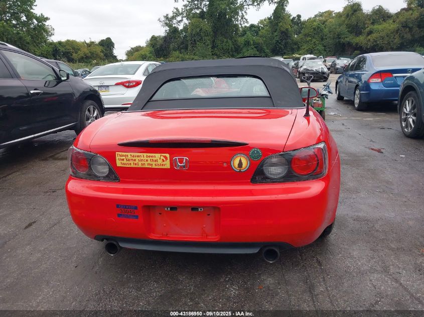 2003 Honda S2000 VIN: JHMAP11493T007778 Lot: 43186950