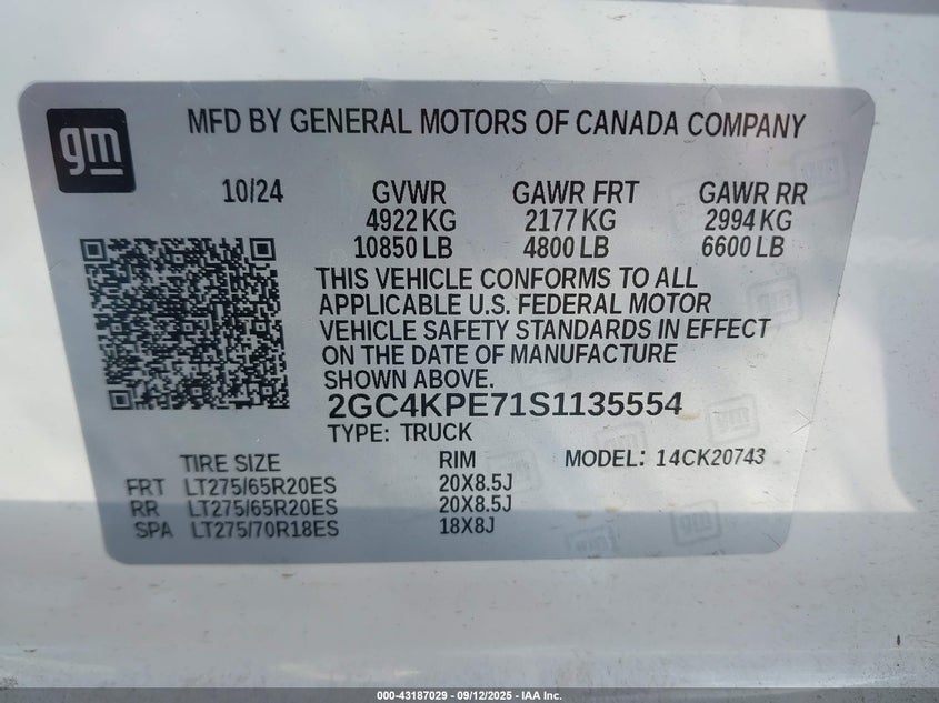 2025 CHEVROLET SILVERADO 2500HD(VIN: 2GC4KPE71S1135554