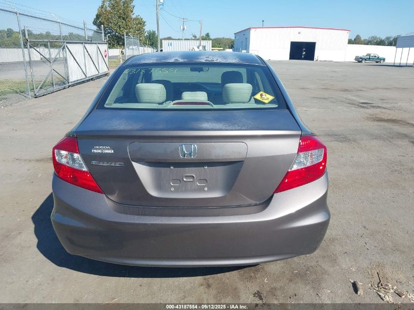 2012 Honda Civic Lx VIN: 2HGFB2F50CH577986 Lot: 43187554