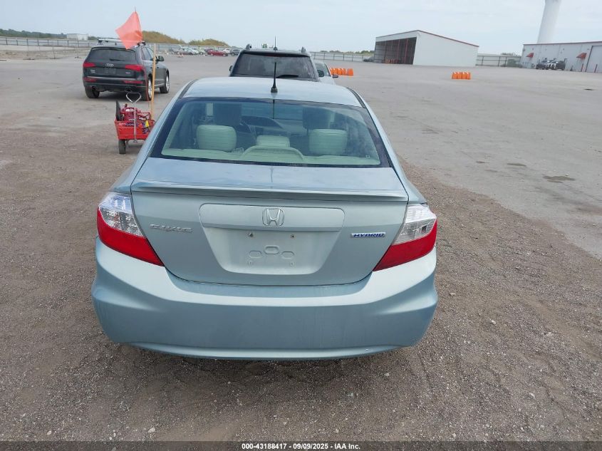 2012 Honda Civic Hybrid VIN: JHMFB4F29CS009646 Lot: 43188417