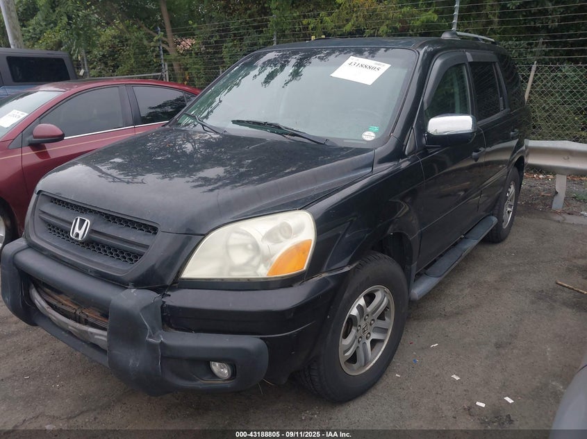 2005 Honda Pilot Ex-L blue other gasoline 5FNYF18575B054119 photo #3