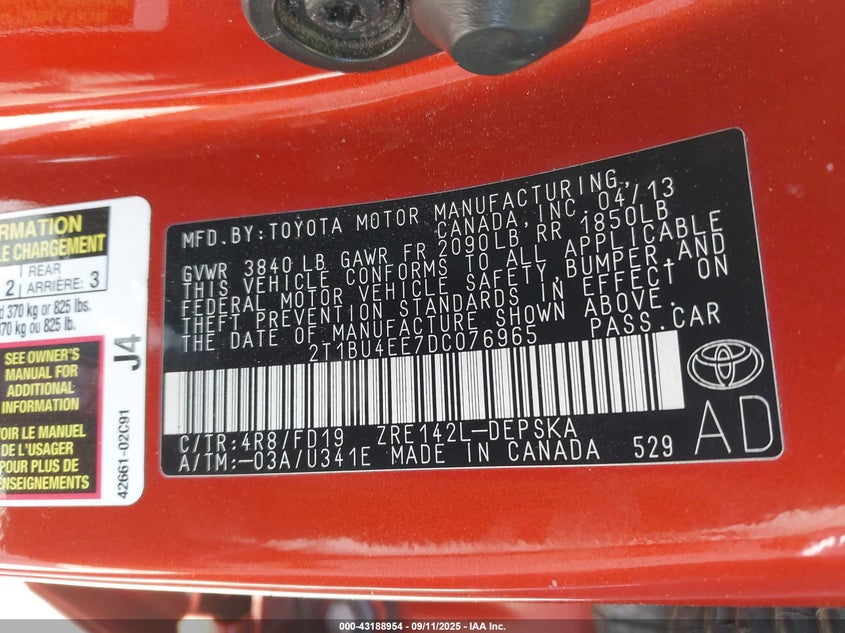 2013 TOYOTA COROLLA S SPECIAL EDITION - 2T1BU4EE7DC076965