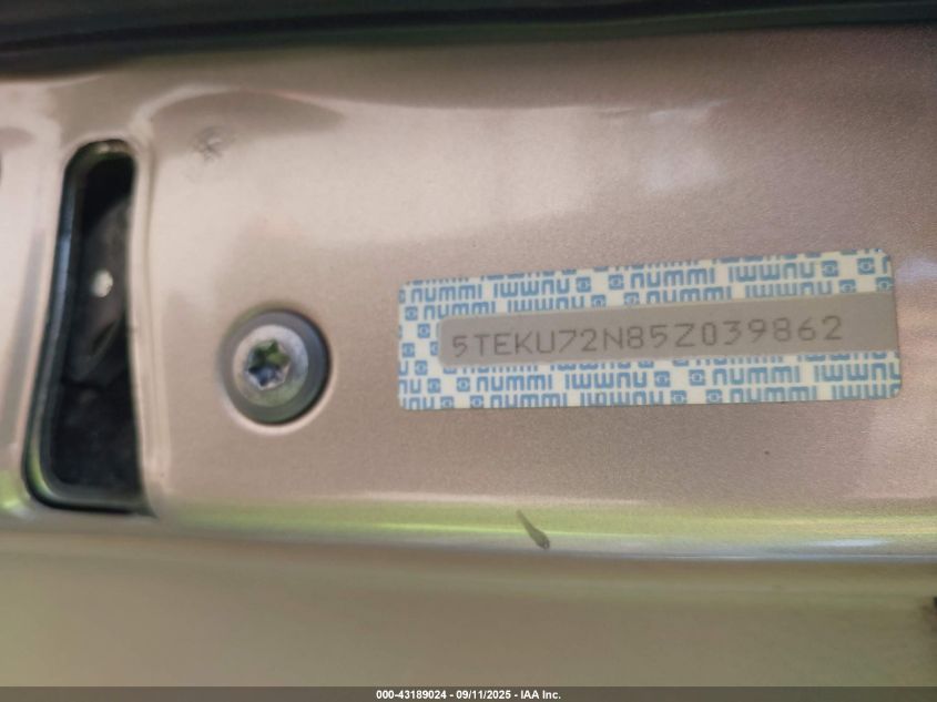 2005 Toyota Tacoma Dbl Cab Prerunner Lng Bed VIN: 5TEKU72N85Z039862 Lot: 43189024