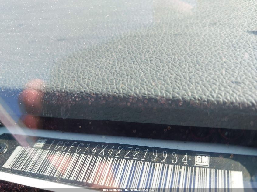 2008 Chevrolet Silverado 1500 Work Truck VIN: 1GCEC14X48Z219934 Lot: 43189039