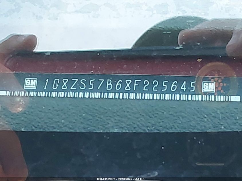 2008 Saturn Aura Xe VIN: 1G8ZS57B68F225645 Lot: 43189275