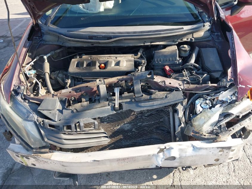 2012 Honda Civic Lx VIN: 2HGFB2F57CH562210 Lot: 43189281