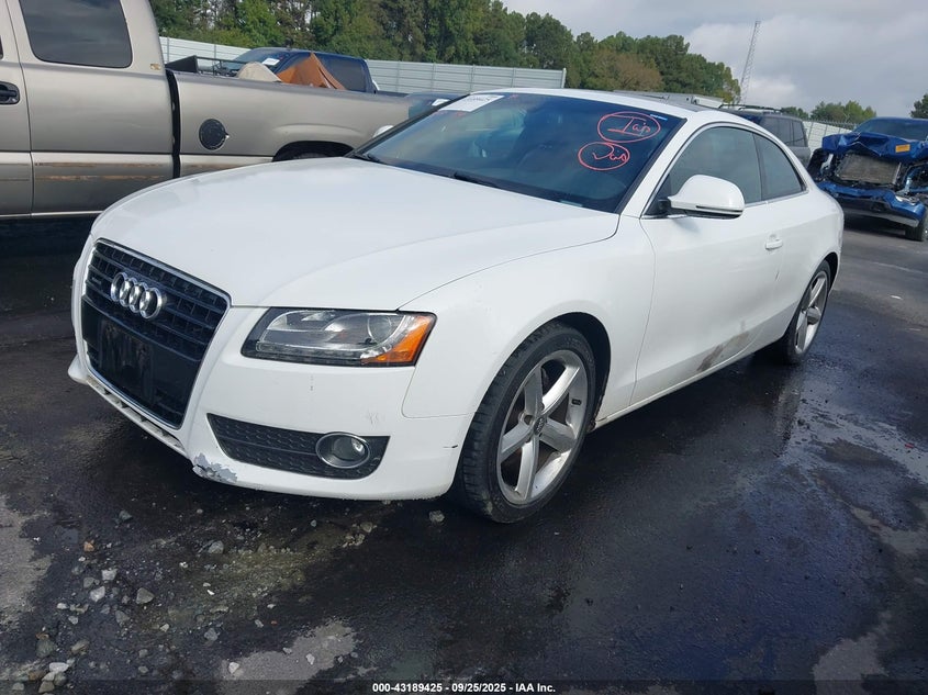 2009 Audi A5 3.2L white coupe gasoline WAUDK78T79A045332 photo #3