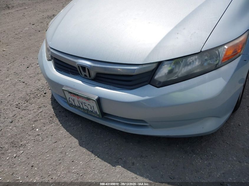 2012 Honda Civic Lx VIN: 2HGFB2F52CH588598 Lot: 43189519