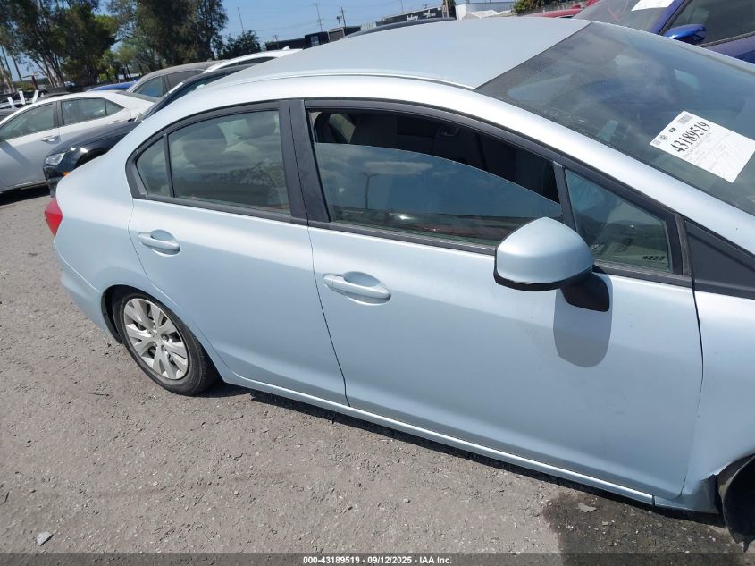 2012 Honda Civic Lx VIN: 2HGFB2F52CH588598 Lot: 43189519