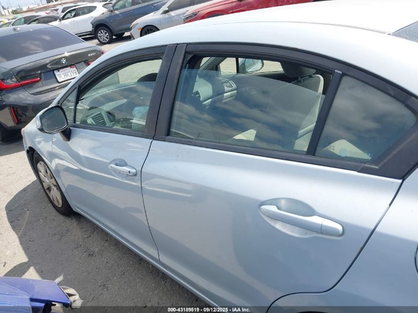 2012 Honda Civic Lx VIN: 2HGFB2F52CH588598 Lot: 43189519