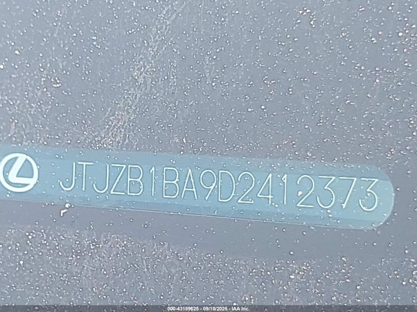 2013 Lexus Rx 450H VIN: JTJZB1BA9D2412373 Lot: 43189625